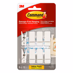 Command Spring Clips Quartz 8-Clips (17089Q-8ES) Great for dorm decor