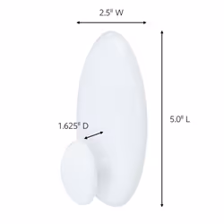 17019-ES Clothes Hanger Hook, Pack of 1 Hook and 2 Adhesive Strips, White - Damage Free Hanging - Holds up to 3.4 kg