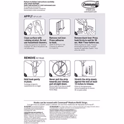 Command Medium Wire Hook 2/Pkg-2 White Hooks & 3 Strips