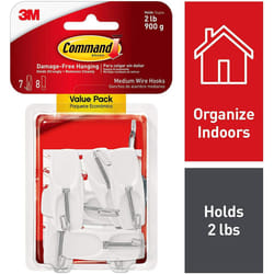 3M Company 17065-VPES White Medium Toggle Hook, 7 Count