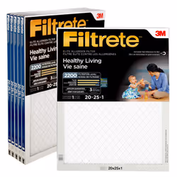 3M EA03DC-6 Elite Allergen Reduction Pleated Air Filter, 3 Months, 20x25x1-In. - Quantity 6
