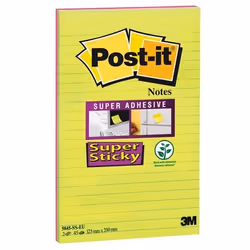 Post-It Super Sticky, Rectangle, Multicolour, Paper, 124 mm, 200 mm, 45 sheets