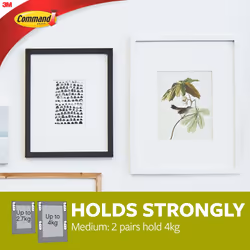COMMAND 3M Command Medium Picture Hanging Strips Black (Pack 4) - 7100 - Additional view 3