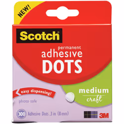 Scotch Permanent Adhesive Dots-Medium Craft .3" 300/Pkg
