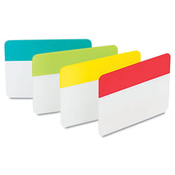 Post-it 686ALYR File Tabs  2 x 1 1/2  Aqua/Lime/Red/Yellow  24/Pack
