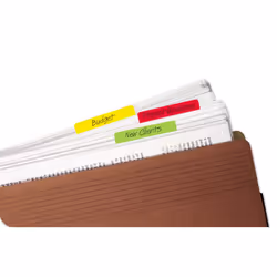 Post-it 686ALYR File Tabs  2 x 1 1/2  Aqua/Lime/Red/Yellow  24/Pack