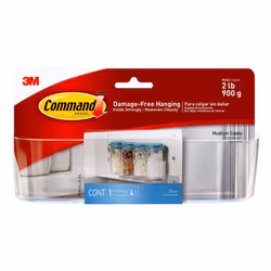 Command Medium Caddy  Holds up to 2 lb  7.5"" x 2.1"" x 2.1""  1 Caddy with 4 Command Strips  Damage Free Organization Wall M ...