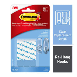 Command Medium Clear Refill Strips  12 strips  Re-Hang Indoor Clear Hooks (17021CLR-12ES)