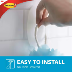 Command Bath Hook 2/Pkg-2 White Hooks & 2 Strips