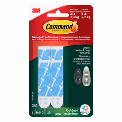 Command Plastic 17615AW-ES-E 051141976914 Outdoor Refill Strips 4 White