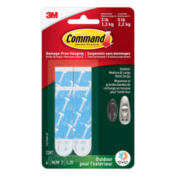 Command Plastic 17615AW-ES-E 051141976914 Outdoor Refill Strips  4  White