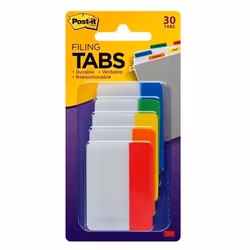 Post-It Filing Tabs, Blank tab, Assorted colours, 38 mm, 50 mm, 6 sheets
