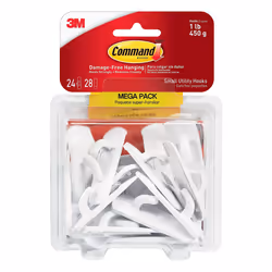 Command Small Utility Hooks Damage Free Hanging Wall Hooks with Adhesive Strips No Tools Wall Hooks for Hanging Organizatio ...