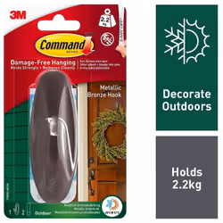 3M Command Outdoor Designer Large Metalic Bronze HookâDamage Freeâ17083BZ-AWES
