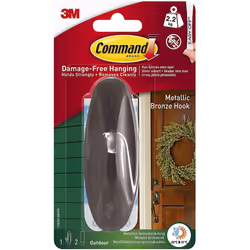 3M Command Outdoor Designer Large Metalic Bronze HookâDamage Freeâ17083BZ-AWES