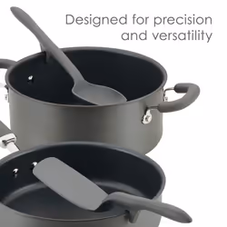 Rachael Ray Tools and Gadgets Spoon  Slotted and Solid Turners Set Cooking Utensils  3 Piece  Gray