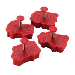 Cake Boss Decorating Tools 4-Piece Work Truck Fondant Press Set  Red