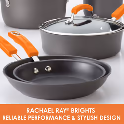 Rachael Ray Brights Hard-Anodized Aluminum Nonstick Cookware Set with