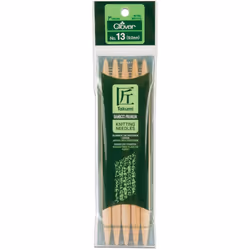 Takumi Bamboo Double Point Knitting Needles 7" 5/Pkg-Size 13/9mm 3015-13