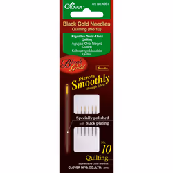 Clover Black Gold Quilting Needles-Size 10 6/Pkg