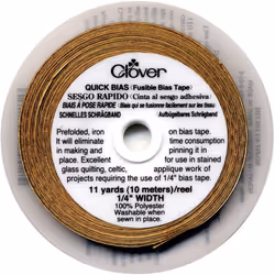 Clover Quick Bias Fusible Bias Tape 1/4""X11yd-Gold Lame'