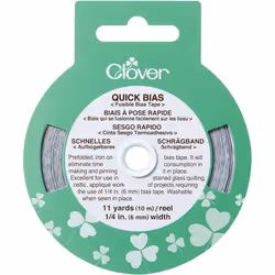 Clover Quick Bias Fusible Bias Tape 1/4"X11yd-Silver