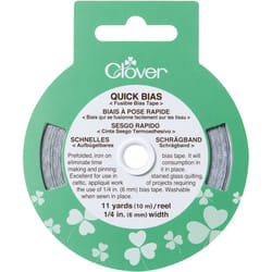 Clover Quick Bias Fusible Bias Tape 1/4"X11yd-Silver