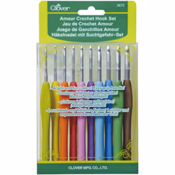 Clover Amour Crochet Hooks 10/Pkg-Sizes B To J 3672