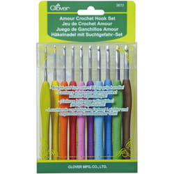 Clover Amour Crochet Hooks 10/Pkg-Sizes B To J 3672