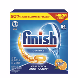 Finish Gelpacs Dishwasher Detergent Orange Scent 84 Count