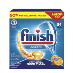 Finish Gelpacs Dishwasher Detergent  Orange Scent  84 Count