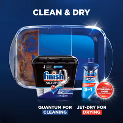 FINISH Quantum Powerball  Dishwasher Pods  Dishwasher Detergent Liquid  Dishwasher Soap  Advanced Clean & Shine  48ct Dishwasher Tablets