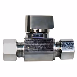 LASCO 06-9279 Straight Stop Quarter Turn Ball Valves  3/8-Inch Compression Inlet X 3/8-Inch Compression Outlet  Chrome