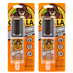 Gorilla 2 Part Epoxy  5 Minute Set  .85 Ounce Syringe  Clear  (Pack of 2)