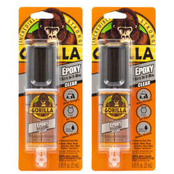 Gorilla 2 Part Epoxy  5 Minute Set  .85 Ounce Syringe  Clear  (Pack of 2)