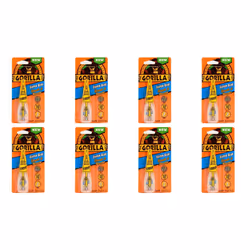 Gorilla Super Glue with Brush & Nozzle Applicator 10 Gram Clear (Pack of 8)