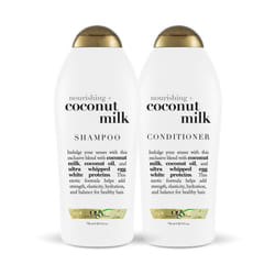 OGX Nourishing + Coconut Milk Shampoo & Conditioner  Set  25.4 Fl Oz (Pack of 2)