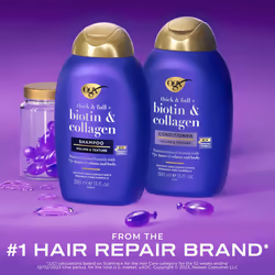 OGX Thick & Full + Biotin & Collagen Shampoo & Conditioner Set  (packaging may vary)  Purple  13 Fl Oz (Pack of 2)