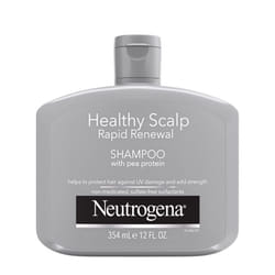 Neutrogena Healthy Scalp Rapid Renewal Shampoo with Pea Protein  UV Damage Protection for Strong  Healthy Hair  Fragrance Free  White  12 fl oz