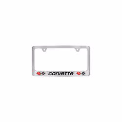 License Frame Inc Chevrolet Corvette C3 Chrome Plated Metal License Plate Frame Holder