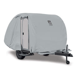 Classic Accessories Over Drive PermaPRO Teardrop Trailer Cover  Fits 8'L x 5'W Trailers  Resists Tears  R-Pod Cover  Travel Trailer Storage Cover  Com