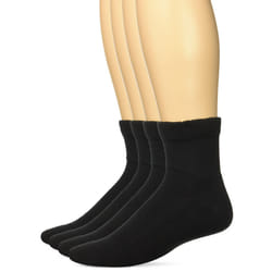 Top Flite Men's Diabetic Non-binding Quarter Socks 2 Pack Sockshosiery  black  Large