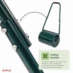 Oypla Galvanised Garden Steel Lawn Roller 30 Litre Drum Scraper Bar & Collapsible Handle Create a Lawn Worthy of a Bowls Green