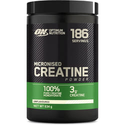 Micronised Creatine Powder, 100% Pure Creatine Monohydrate Powder for Performance and Muscle Power, Unflavoured Shake, 186 Servings, 634 g