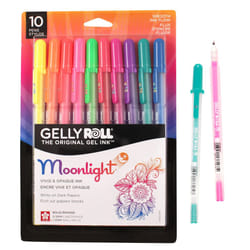SAKURA Gelly Roll Moonlight 10 Gel Pens - Bold Point Ink Pen for Journaling  Art  or Drawing - Assorted Bright Ink - Bold Line - 10 Pack