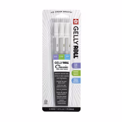 Sakura 57454 Gelly Roll Classic Ass't 05/08/10 3pk Pen White