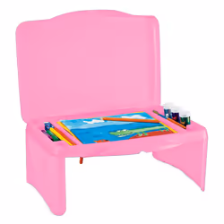 HearthSong Portable Folding Lap Desk With Storage Activity Tray - Pink, Pink, Plastic, 3 yr(s), Girl, 1 pc(s)