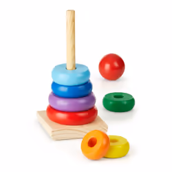 Melissa & Doug Rainbow Stacker Wooden Ring Educational Toy