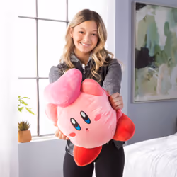 Tomy Club Mocchi-Mocchi Kirby with Heart Mega Plush Toy, 15 inch