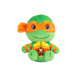 Tomy Club Mocchi-Mocchi Teenage Mutant Ninja Turtles Michelangelo Junior Plush Toy, 6 inch, Cartoon character, 3 yr(s)